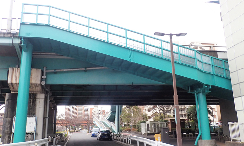 昌英塗装　東京都　船堀橋取付階段